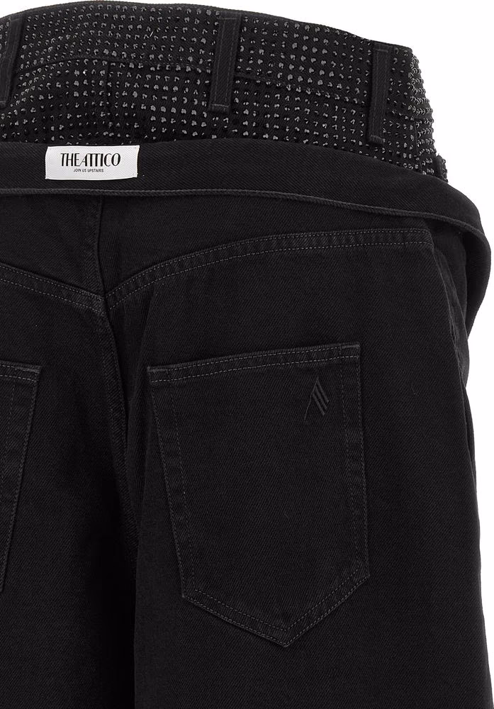 The Attico Black Cotton Cropped Jeans