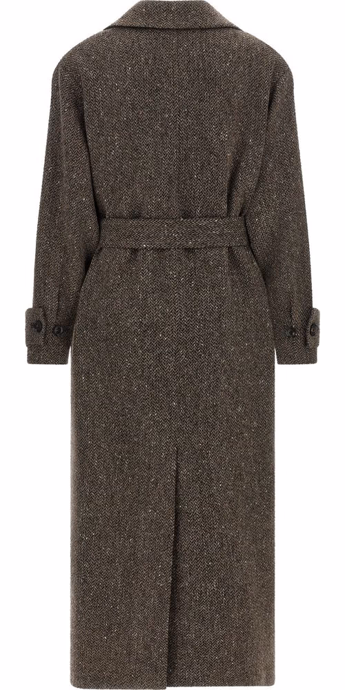 Kiton Brown Virgin Wool Coat