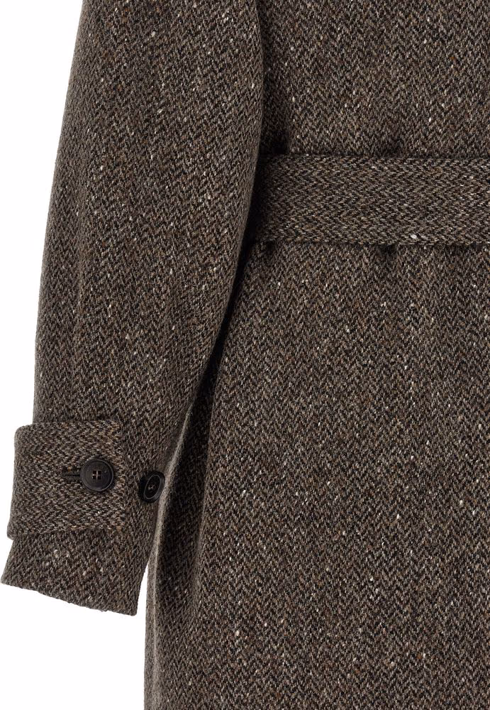 Kiton Brown Virgin Wool Coat
