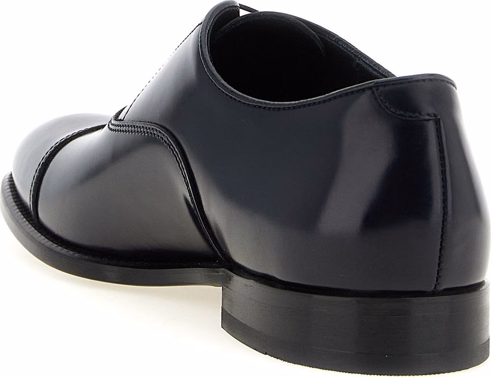 Doucal's Black Lamb Leather Oxfords And Derbies