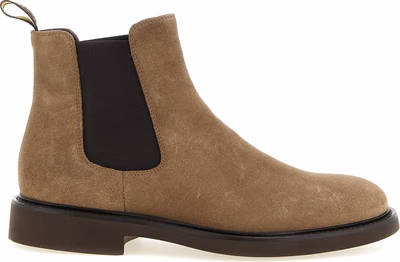 Beige Lamb Leather Ankle Boots