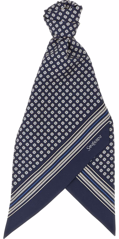 Saint Laurent Blue Silk Foulard