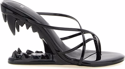Black Polyethylene Stiletto Heel Sandals