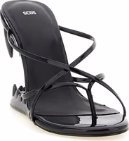 Black Polyethylene Stiletto Heel Sandals 2