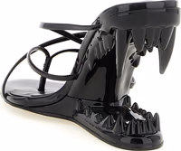 Black Polyethylene Stiletto Heel Sandals 3