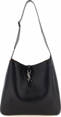 Black Calfskin Shoulder Bag