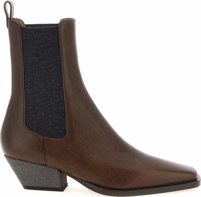 Brown Cowhide Chelsea Boots