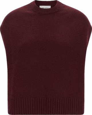 Bordeaux Cashmere Sleeveless Jacket