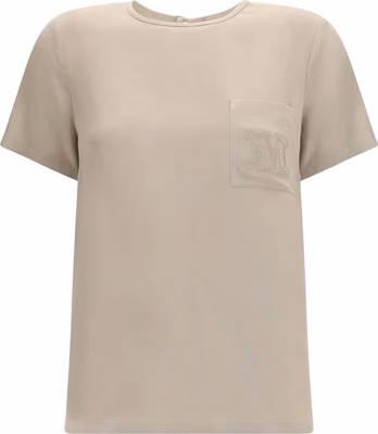 Beige Silk T-Shirt