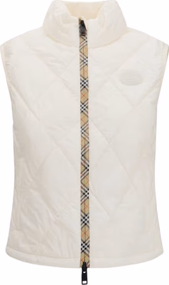 White Polyester Sleeveless Jacket