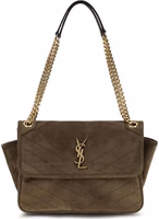 Bicolor Suede Leather Shoulder Bag 1