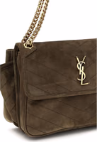 Bicolor Suede Leather Shoulder Bag 4
