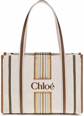 Beige Cotton Shoulder Bag