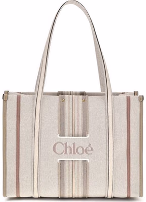 Beige Cotton Shoulder Bag