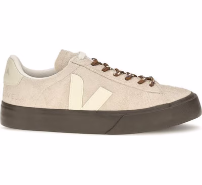 Beige Suede Leather Low Top Sneakers