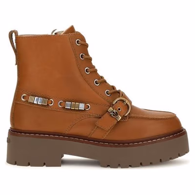 Brown Calf Leather Bos Taurus Lace-Up Boots