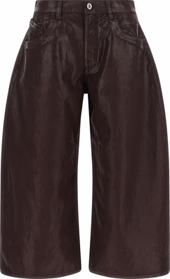 Purple Cotton Cropped Pants