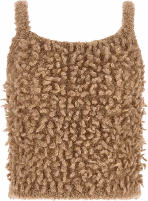 Beige Wool Sleeveles Sweater