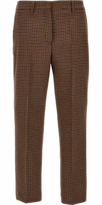 Brown Virgin Wool Casual Pants