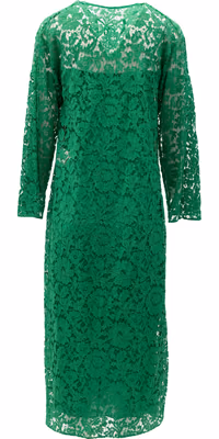 Women Lace Dress in Green