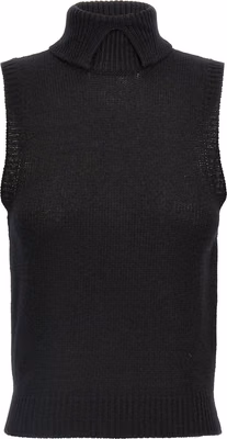 Black Cashmere Sleeveless Jacket