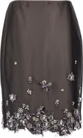Gray Silk Midi Skirt 1