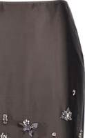 Gray Silk Midi Skirt 3