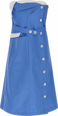 Blue Cotton Short Dress