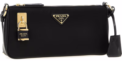 Black Polyamide Shoulder Bag