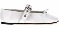 White Calfskin Ballet Flats 1