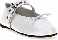 White Calfskin Ballet Flats 2