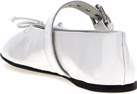 White Calfskin Ballet Flats 3