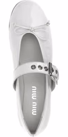 White Calfskin Ballet Flats 4