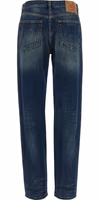 Blue Cotton Straight-Leg Jeans 2