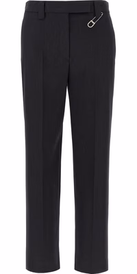 Gray Virgin Wool Dress Pants