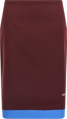 Bordeaux Virgin Wool Midi Skirt