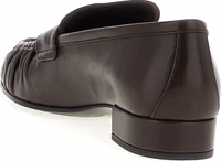 Brown Buffalo Leather Slip-On Loafers 3