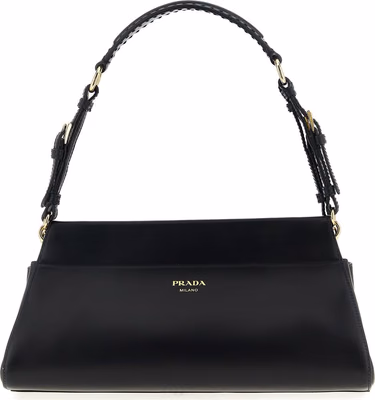 Black Calfskin Shoulder Bag