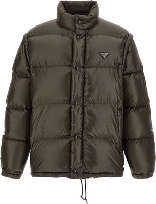 Gray Recycled Polyamide Full-Length Jacket