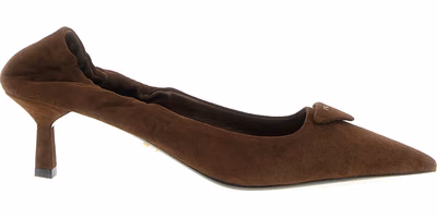 Brown Lamb Leather Mid Heel Pumps