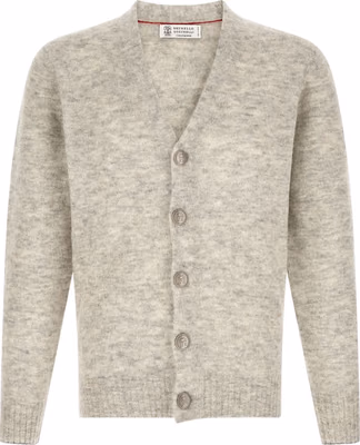 Gray Alpaca Leather Cardigan