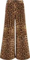 Brown Cotton Casual Pants 1
