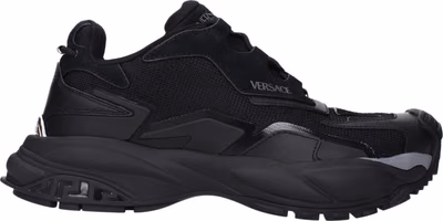 Black Fabric Chunky Sneakers