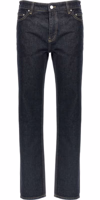Blue Cotton Tapered Jeans