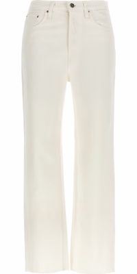 White Cotton High-Waisted Jean