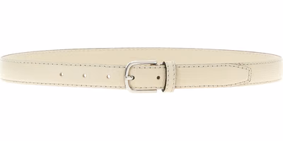 White Leather Regular Belt
