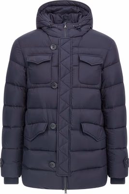 Blue Polyamide Full-Length Jacket