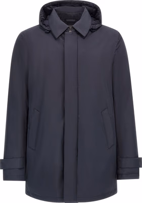 Blue Polyester Parka