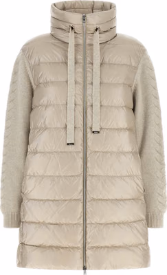 Beige Polyamide Full-Length Jacket