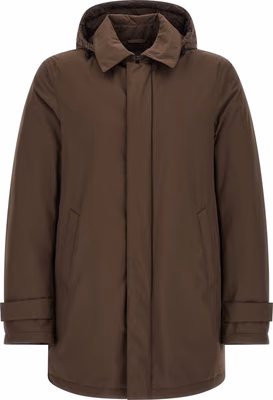 Brown Polyester Parka